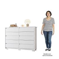 Cômoda Para Quarto 10 Gavetas 151cm Duetto Branco - Albatroz - 5