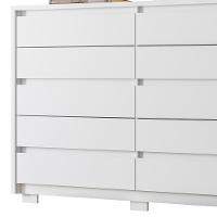 Cômoda Para Quarto 10 Gavetas 151cm Duetto Branco - Albatroz - 7