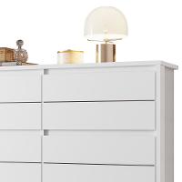 Cômoda Para Quarto 10 Gavetas 151cm Duetto Branco - Albatroz - 8