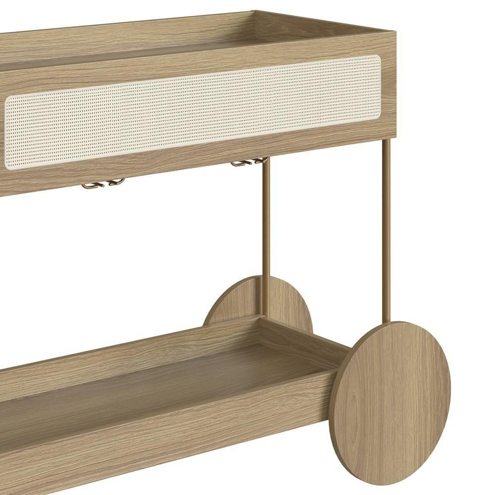 Carrinho Bar 1 Gaveta Porta Taças Pé Metal Arlo A10 Hanover-dourado - Mpozenato - 8