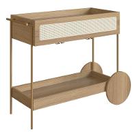 Carrinho Bar 1 Gaveta Porta Taças Pé Metal Arlo A10 Hanover-dourado - Mpozenato - 1