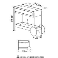Carrinho Bar 1 Gaveta Porta Taças Pé Metal Arlo A10 Hanover-dourado - Mpozenato