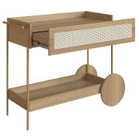 Carrinho Bar 1 Gaveta Porta Taças Pé Metal Arlo A10 Hanover-dourado - Mpozenato - 5