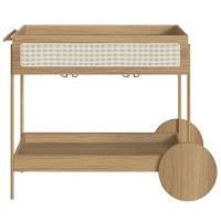 Carrinho Bar 1 Gaveta Porta Taças Pé Metal Arlo A10 Hanover-dourado - Mpozenato - 6