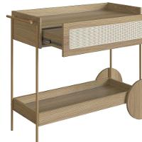 Carrinho Bar 1 Gaveta Porta Taças Pé Metal Arlo A10 Hanover-dourado - Mpozenato - 7