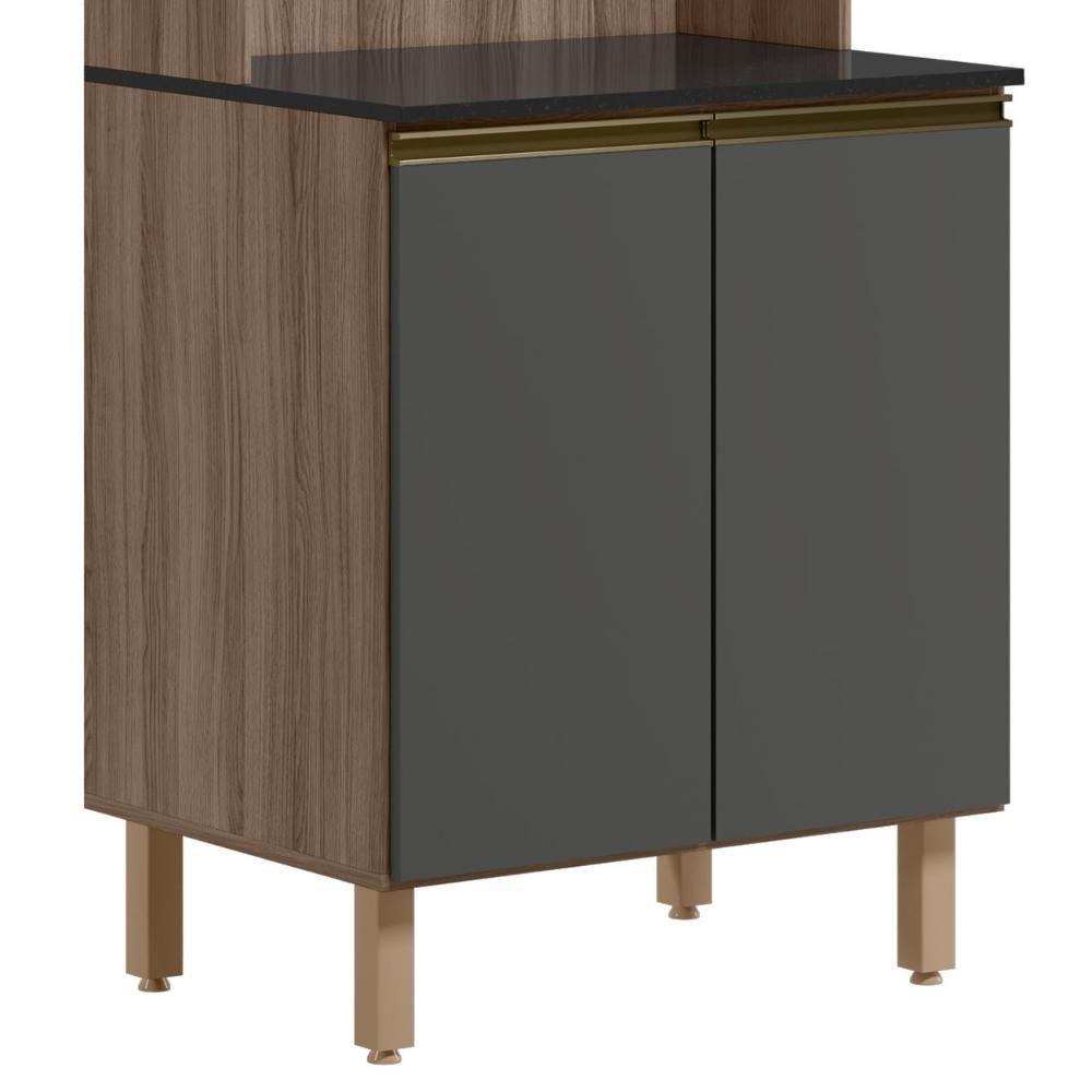 Paneleiro De Cozinha Para Micro-ondas Maly N03 Carvalho-grafite - Mpozenato - 6