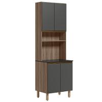 Paneleiro De Cozinha Para Micro-ondas Maly N03 Carvalho-grafite - Mpozenato - 1