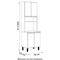 Paneleiro De Cozinha Para Micro-ondas Maly N03 Carvalho-grafite - Mpozenato