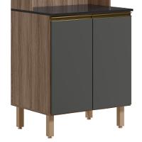 Paneleiro De Cozinha Para Micro-ondas Maly N03 Carvalho-grafite - Mpozenato - 6