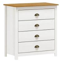 Cômoda Para Quarto 4 Gavetas Estilo Americano 80cm Lázio F07 Branco-carvalho - Mpozenato - 1