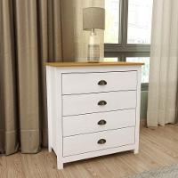 Cômoda Para Quarto 4 Gavetas Estilo Americano 80cm Lázio F07 Branco-carvalho - Mpozenato - 2