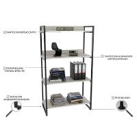 Kit 3 Estantes Livreiro Prisma Estilo Industrial 80cm 4 Prateleiras C08 Snow - Mpozenato