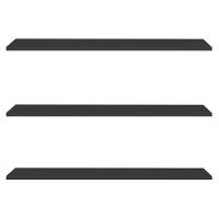 Prateleira Flutuante Para Escritório Kit 3 Com Suporte Invisível 68cm Yara Preto - Lumil - 1