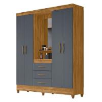 Guarda Roupa Solteiro Capelinha Com Espelho 204cm Caprese M07 Freijó-cinza - Mpozenato - 1