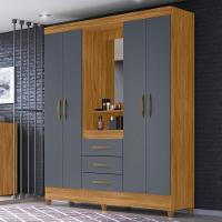 Guarda Roupa Solteiro Capelinha Com Espelho 204cm Caprese M07 Freijó-cinza - Mpozenato - 2