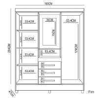 Guarda Roupa Solteiro Capelinha Com Espelho 204cm Caprese M07 Freijó-cinza - Mpozenato