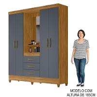 Guarda Roupa Solteiro Capelinha Com Espelho 204cm Caprese M07 Freijó-cinza - Mpozenato - 5