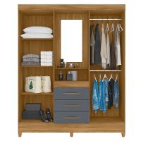Guarda Roupa Solteiro Capelinha Com Espelho 204cm Caprese M07 Freijó-cinza - Mpozenato - 6