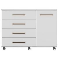 Cômoda Para Quarto 1 Porta 4 Gavetas Flora D02 Branco - Mpozenato - 6