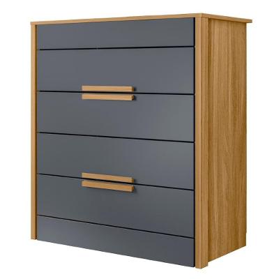 Cômoda Para Quarto 4 Gavetas 86cm Pavia M07 Freijó-cinza - Mpozenato