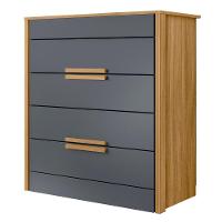 Cômoda Para Quarto 4 Gavetas 86cm Pavia M07 Freijó-cinza - Mpozenato - 1