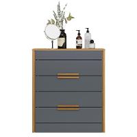 Cômoda Para Quarto 4 Gavetas 86cm Pavia M07 Freijó-cinza - Mpozenato - 2