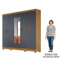Guarda Roupa Casal Com Espelho 8 Portas 236cm ágata M07 Freijó-cinza - Mpozenato - 5