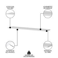 Prateleira Flutuante De Quarto Infantil Kit 3 Suporte Invisível Cp2 Yara Branco - Lumil - 3