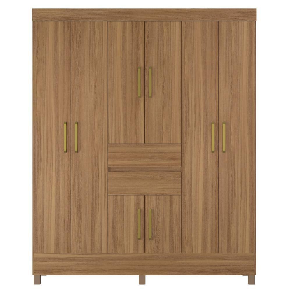 Guarda Roupa Casal 8 Portas 2 Com Espelho Elite 2 Gavetas Munique D02 Amendola Touch - Mpozenato - 2