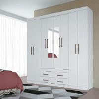 Guarda Roupa Casal Com Espelho 8 Portas 4 Gavetas Nápoles 8.4 Branco - Santos Andirá - 2