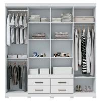 Guarda Roupa Casal Com Espelho 8 Portas 4 Gavetas Nápoles 8.4 Branco - Santos Andirá - 3
