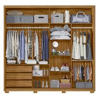 Guarda Roupa Casal 2 Portas De Correr E Espelho 242cm Lara M07 Freijó-off White - Mpozenato - 6