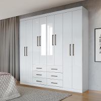 Guarda Roupa Casal Com Espelho 8 Portas 6 Gavetas Liverpool Branco - Santos Andirá - 2