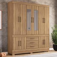 Guarda Roupa Casal 10 Portas 2 Com Espelho Elite 3 Gavetas New Murano D02 Amendola Touch - Mpozenato - 2