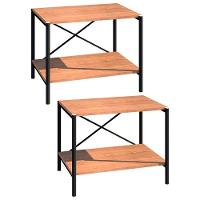 Kit 2 Sapateiras Multiuso Hall De Entrada 60cm 2 Prateleiras Padova Demolição-preto - Artefamol - 1