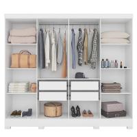 Guarda Roupa Casal Com Espelho 8 Portas 236cm ágata M07 Branco - Mpozenato - 6