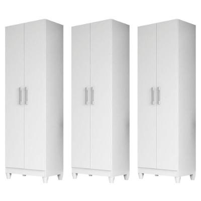 Kit 3 Armários Organizadores Multiuso íris 2 Portas Branco - Moval