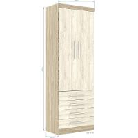 Guarda Roupa Modulado 2 Portas 4 Gavetas 191 Master Avelã Rústico-ártico Rústico - Eucamóveis - 3