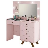 Penteadeira Camarim Com Espelho 5 Gavetas Luna Rosê - Móveis Luapa - 1