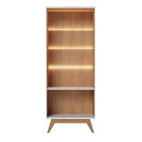 Cristaleira Com Portas De Vidro E Led Rebeca C05 Off White-freijó - Mpozenato - 8