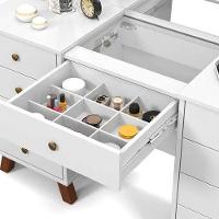 Penteadeira Camarim Com Espelho 9 Gavetas Mila Branco - Móveis Luapa - 3