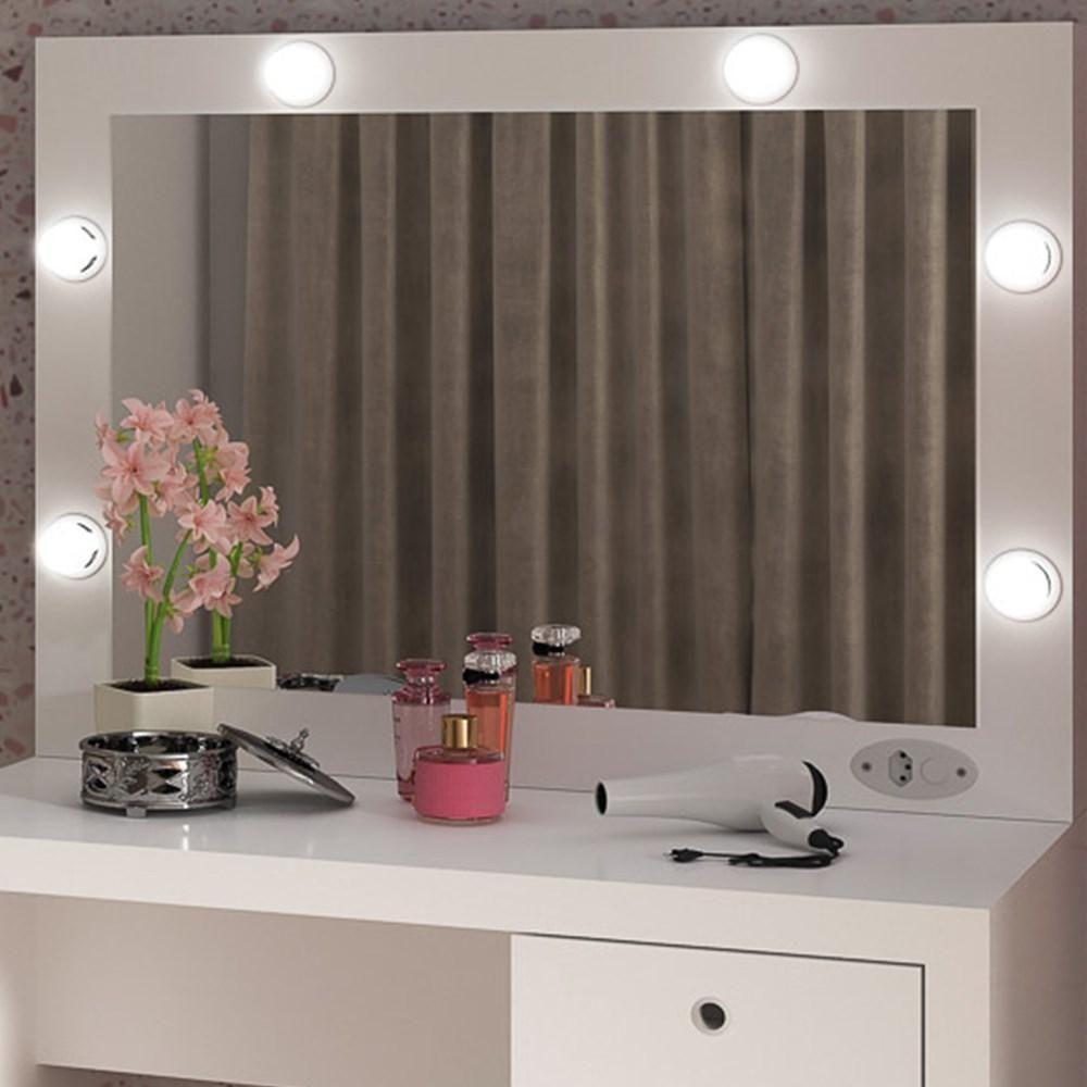 Penteadeira Camarim Com Espelho 3 Gavetas Pe2010 Branco - Tecno Mobili - 3