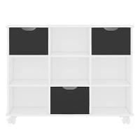 Nicho Organizador Com Rodízios Toys 3 Gavetas Q01 Branco-preto - Mpozenato - 1