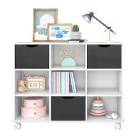 Nicho Organizador Com Rodízios Toys 3 Gavetas Q01 Branco-preto - Mpozenato - 3
