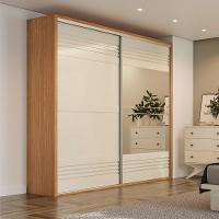 Guarda Roupa Casal Com Espelho 223cm 2 Portas 100% Mdf Tw602e Freijó-off White - Dalla Costa - 2