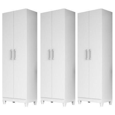 Kit 3 Armários Multiuso Organizador 2 Portas Astrid M07 Branco - Mpozenato