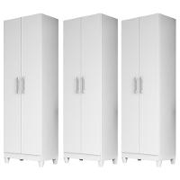 Kit 3 Armários Multiuso Organizador 2 Portas Astrid M07 Branco - Mpozenato - 1