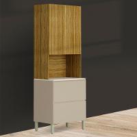 Paneleiro De Cozinha Torre Quente Minsk K02 Vanilla-freijó - Mpozenato - 2