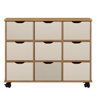 Nicho Organizador 9 Gavetas Com Rodízios Freijó-off White - Qmovi - 1