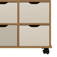 Nicho Organizador 9 Gavetas Com Rodízios Freijó-off White - Qmovi - 6